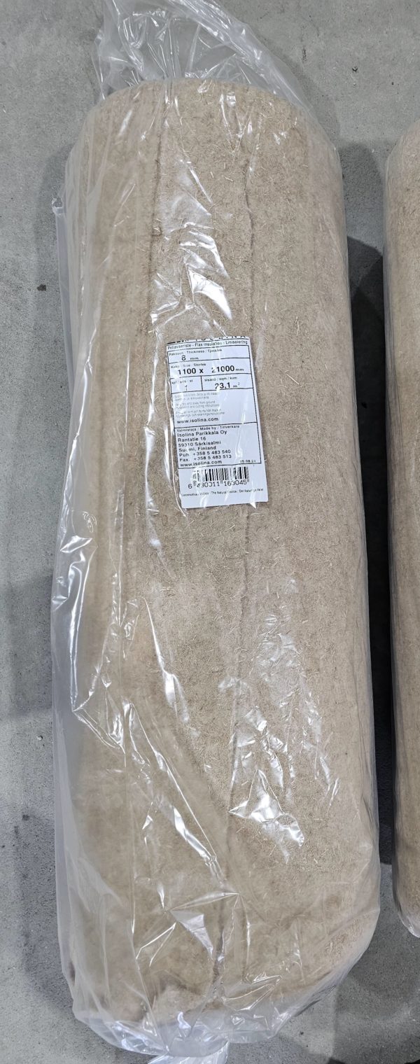 Parkett underlag av lin 8mm tykkelse 21,3m2