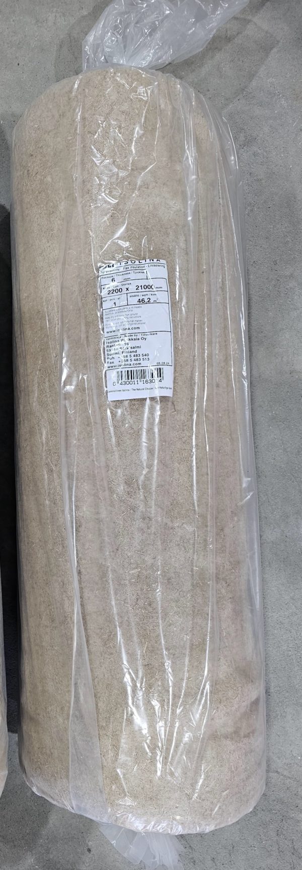 Parkett underlag av lin 6mm tykkelse 46,2m2 pr rull