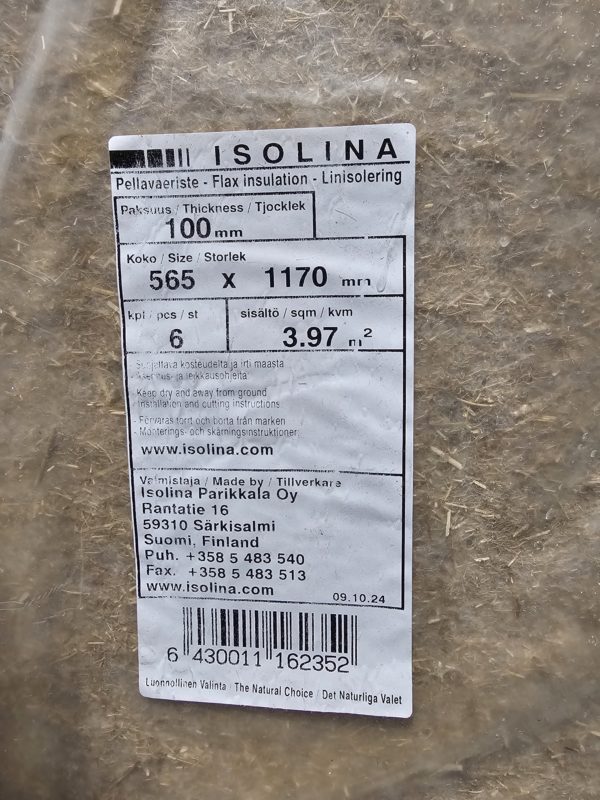 Linisolasjon 100mm, plate - 3,97m2 pr pakke - Bilde 2